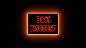80 percent off sale discount. Neon Sign Discount, Save 80%, Bright Neon Lights Sale, LED Sign Offers - Powered by Shutterstock - Get 15% off with code: PIKWIZARD15