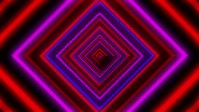 Neon diamond shaped tunnel pattern with glowing pink and red lights - Powered by Shutterstock - Get 15% off with code: PIKWIZARD15