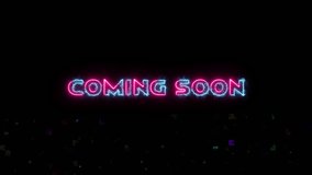 Coming soon text with colorful neon lights animation promote advertising next business concept - Powered by Shutterstock - Get 15% off with code: PIKWIZARD15