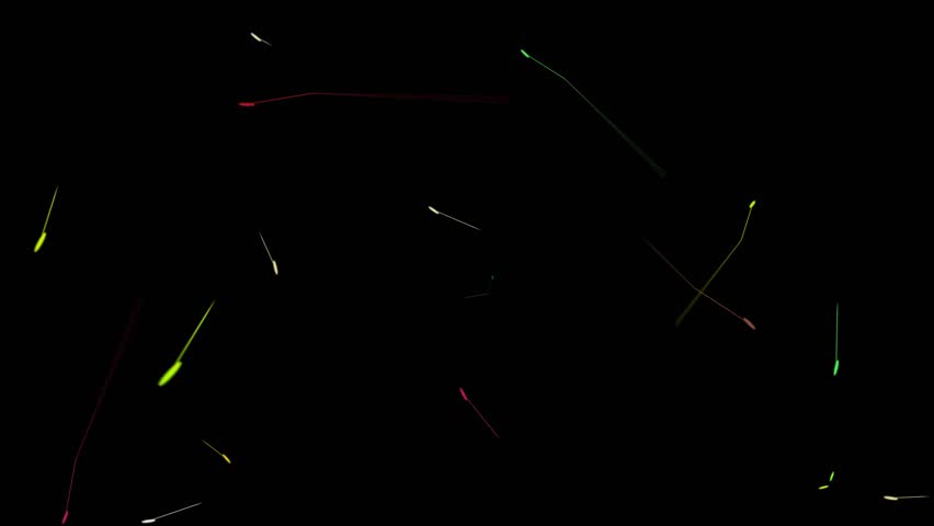 This image displays a dynamic composition of colorful streaks against a pure black background