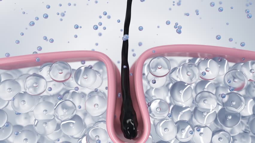 The essence ball nourishes the hair roots and follicles, activates deep cells, repairs hair cuticles or damaged hair, and makes hair darker, smoother and thicker. Shampoo, conditioner ads,3D rendering