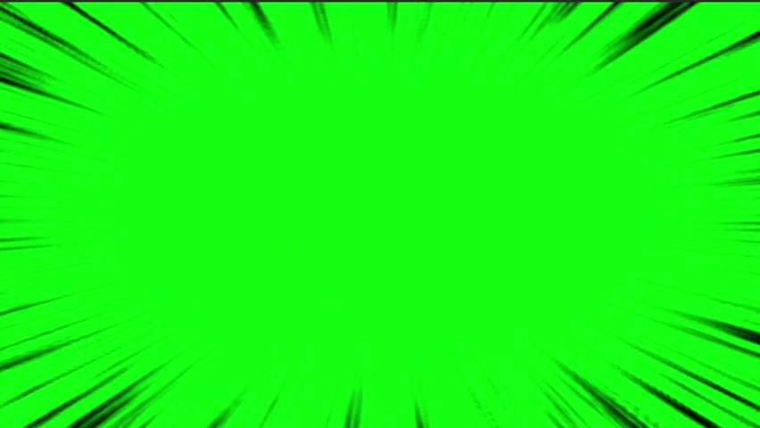 This short, dynamic green screen video features black, hand-drawn-style speed lines radiating outwards from the center, creating a powerful zoom or impact effect.