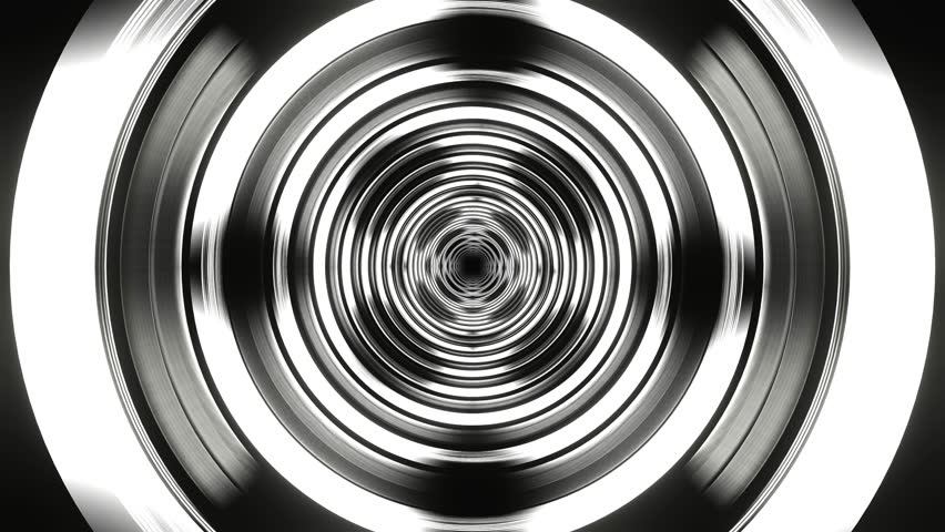Red and White Kaleidoscope Corrugated Tunnel Background VJ Loop in 4K