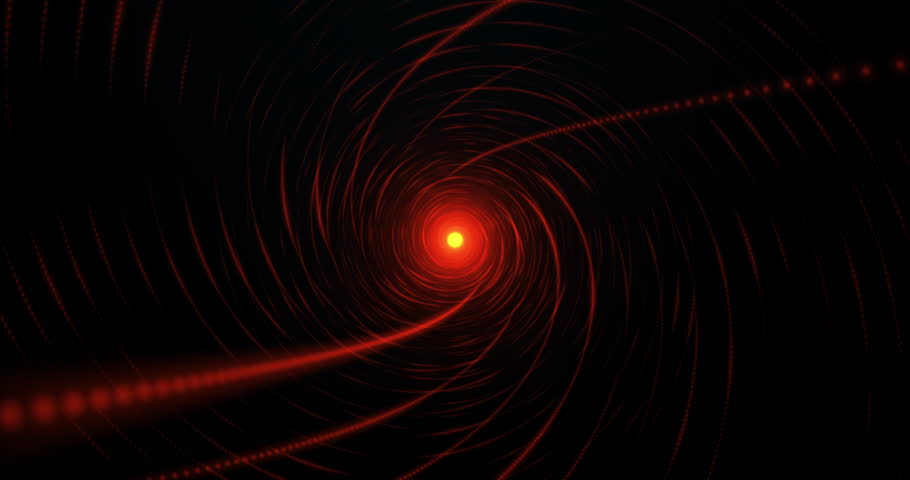 Spiral of red fractal lines gyrating. Loop