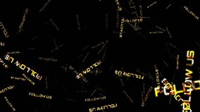 Loop Follow Us gold glitch text  effect animation flow on black abstract background - Powered by Shutterstock - Get 15% off with code: PIKWIZARD15