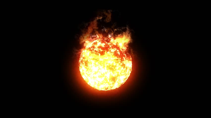 Looping Floating Fireball on Black Background
