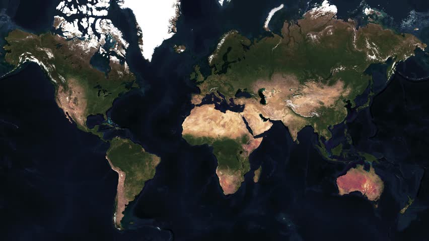 Zoom from Earth to Thailand. (Country Flag) World map animation with highlighted country borders. Satellite 3d world map animation highlights aerial views, tourism, and travel. 4k