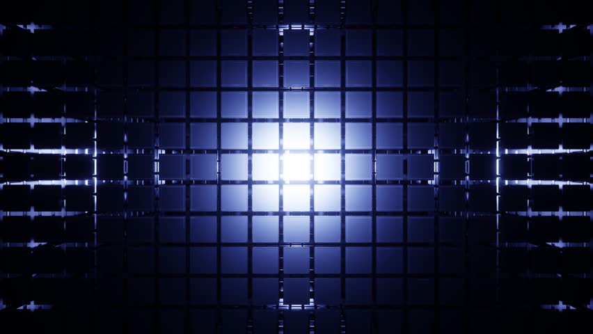 Cubic wall elevator with verical lights VJ loop background