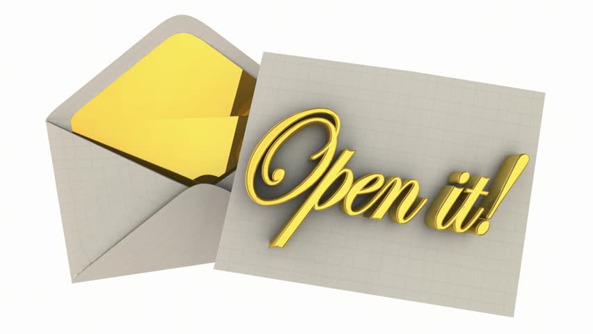 Open It Now Invitation Special VIP Message Note Envelope 3d Animation