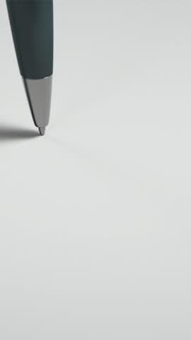 Hand holding pen scribbles abstract lines on white paper with visible ink contrast and quick strokes in front view, for creative sketch footage