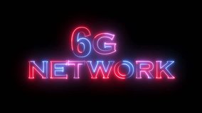 6G network text icon animation glowing neon red and blue color broadband internet font letter banner sign computer and mobile phone network sign symbol on black background	 - Powered by Shutterstock - Get 15% off with code: PIKWIZARD15