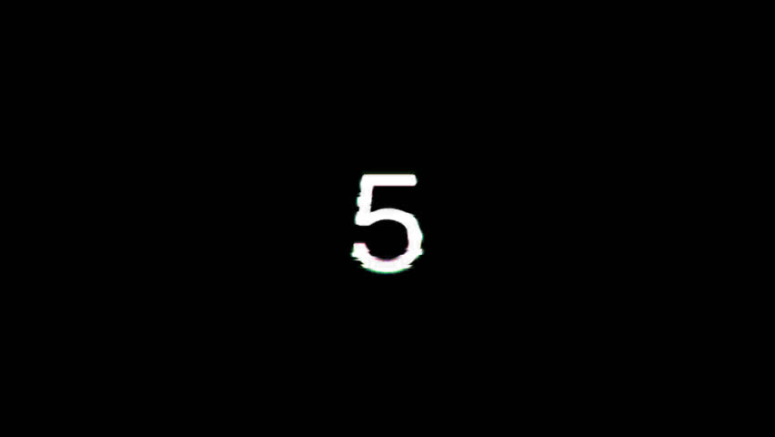 Dynamic countdown timer, with a 5 second countdown glitch effect, great for intros, transitions, and modern digital animations.
