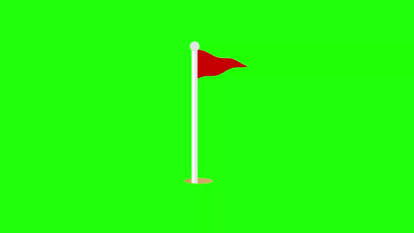 triangle square flag waving flag animated corner flag golf flag sports green screen 4k looping