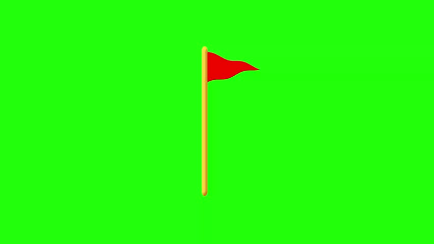 triangle square flag waving flag animated corner flag golf flag sports green screen 4k looping