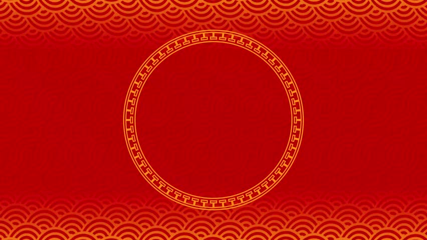 blank china pattern background with circle ornament animated background china theme red chinese holiday 4k editable with circle