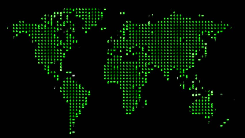 Digital world map animation with changing numbers and letters on black background 4K  - Powered by Shutterstock - Get 15% off with code: PIKWIZARD15