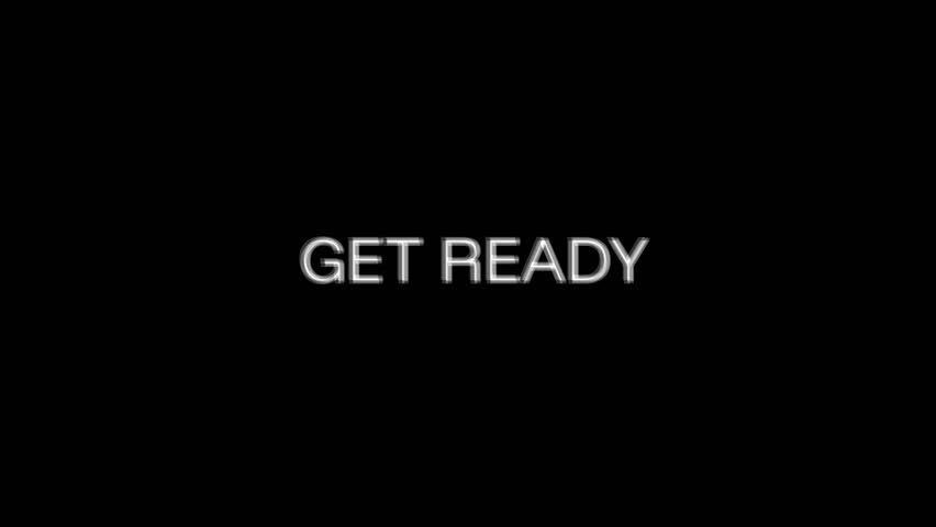 Get ready text with dynamic shake effect, perfect for attention-grabbing motion graphics, intro animation, or energetic announcement scenes.