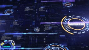 HUD futuristic interface UI crosshair element with sampling digital data simulation for game, sci-fi movie, cyber technology motion 4K motion - Powered by Shutterstock - Get 15% off with code: PIKWIZARD15