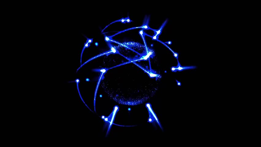 Blue Sci-Fi Energy Core Animation – Futuristic Particle Effect for High-Tech HUD, VFX, Video Games, and Motion Design
