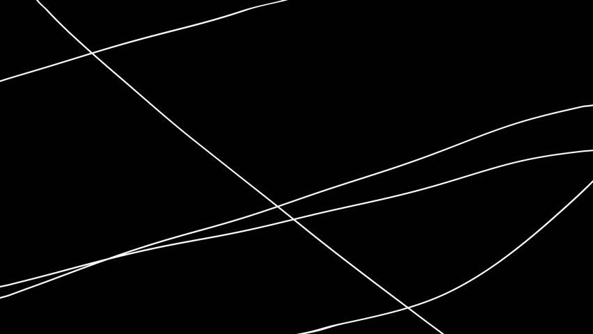 Minimal scribble line animation on black background. 4K seamless sketch loop with abstract random strokes.