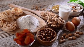 Composition with common food allergens including egg, milk, soya, nuts, fish, seafood, wheat flour, mustard, dried apricots and celery - Powered by Shutterstock - Get 15% off with code: PIKWIZARD15