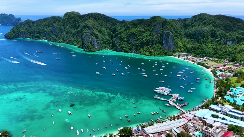 Aerial view of the Phi Phi Island in the Krabi Province, Thailand