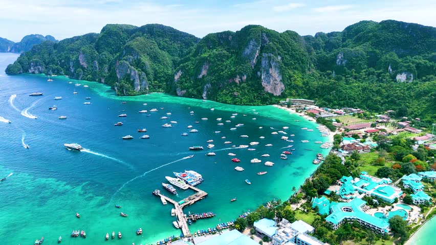 Aerial view of the Phi Phi Island in the Krabi Province, Thailand