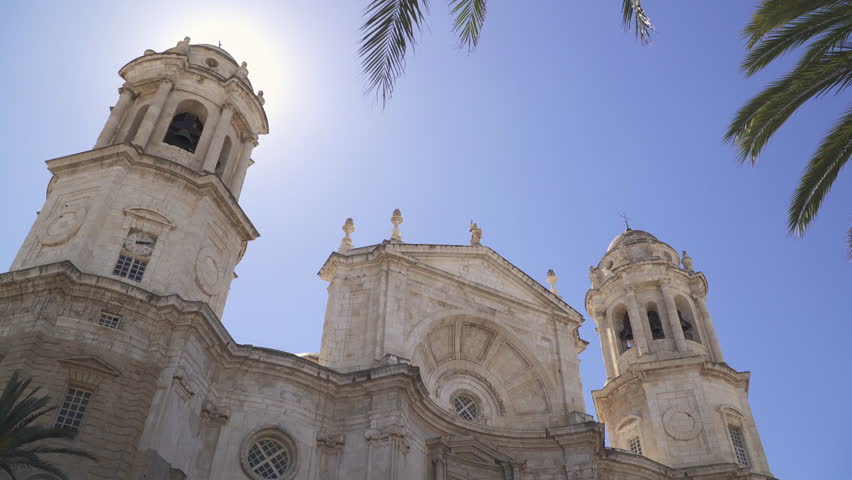 Picturesque capture of the Cadiz Cathedral, a catholic church and important landmark of Cadiz, Andalusia, Spain