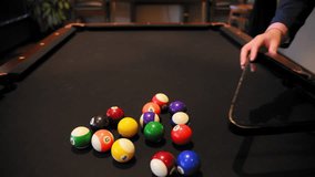 Pool Player using Wooden Rack Triangle Setting Up Billiard Balls on Table for New Game Opening - Powered by Shutterstock - Get 15% off with code: PIKWIZARD15