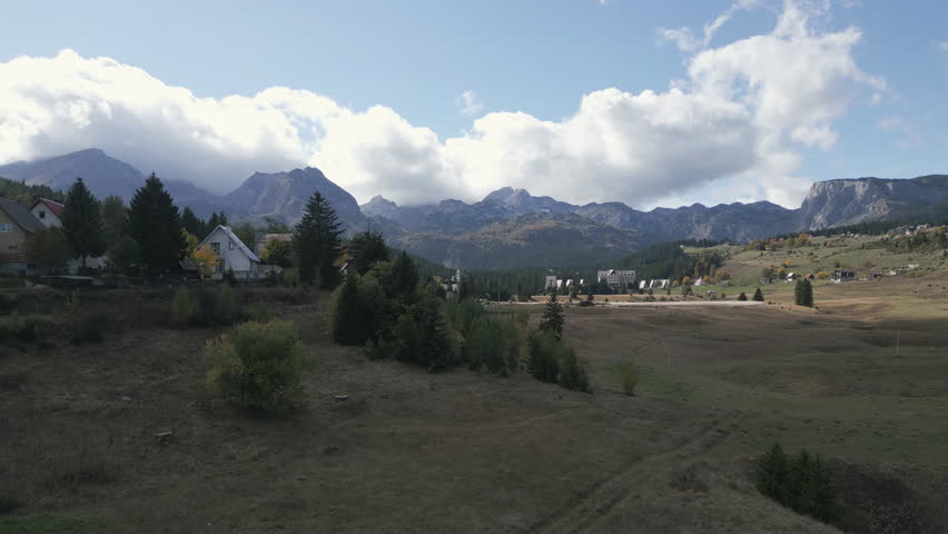 Ascending aerial footage unveils the Durmitor mouintain located in the north of Montenegro.