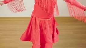 charming 5-year-old blonde girl, young dancer in vibrant red dress performs Latin dance steps, showing talent energy, rhythm, confidence, self-expression, and early dedication to art, dance lessons - Powered by Shutterstock - Get 15% off with code: PIKWIZARD15