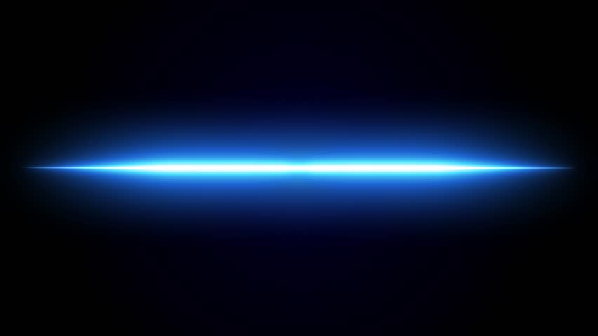 Glowing Blue Laser Line Animation, Futuristic Neon Light Streak Flicker Electric Blue Horizon Effect
