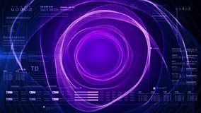 High-tech digital interface with circular purple data streams, AI terms, and futuristic HUD elements for digital data network and analytics concepts. - Powered by Shutterstock - Get 15% off with code: PIKWIZARD15