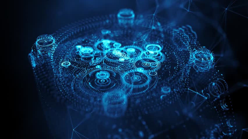 Futuristic wireframe hologram of a smart watch showing conceptual timekeeping design, innovation in wearable technology, and digital visualization.
