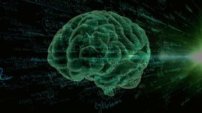 Human brain anatomy science concept medical with Science, Math, Chemistry Equations animation. - Powered by Shutterstock - Get 15% off with code: PIKWIZARD15