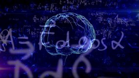 Human brain anatomy science concept medical with Science, Math, Chemistry Equations animation. - Powered by Shutterstock - Get 15% off with code: PIKWIZARD15