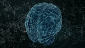 Human brain anatomy science concept medical with Science, Math, Chemistry Equations animation. - Powered by Shutterstock - Get 15% off with code: PIKWIZARD15