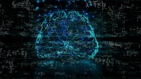 Human brain anatomy science concept medical with Science, Math, Chemistry Equations animation. - Powered by Shutterstock - Get 15% off with code: PIKWIZARD15