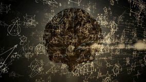 Human brain anatomy science concept medical with Science, Math, Chemistry Equations animation. - Powered by Shutterstock - Get 15% off with code: PIKWIZARD15