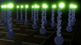 A 3d animation of array of DNA biosensors, a system designed for detection or analysis; the illuminated biosensors. - Powered by Shutterstock - Get 15% off with code: PIKWIZARD15