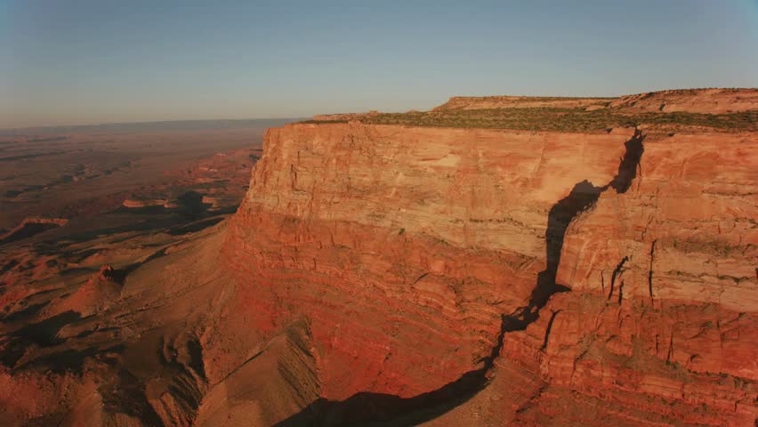 High Butte of red rocks monuments of canyon gorge in valley of Colorado river in Western Usa. over the Grand Canyon Picturesque landscape