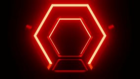Hexagon Red fire tunnel VJ loop background - Powered by Shutterstock - Get 15% off with code: PIKWIZARD15