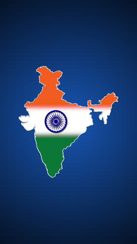 Indian Political Map Transition to India Tricolor Animation