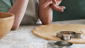 Hands, flour and baking with parents girl, food for learning in kitchen in home. family or father and parents, together or bonding with pastry recipe. grandma boy child Mother daughter. making cakes - Powered by Shutterstock - Get 15% off with code: PIKWIZARD15