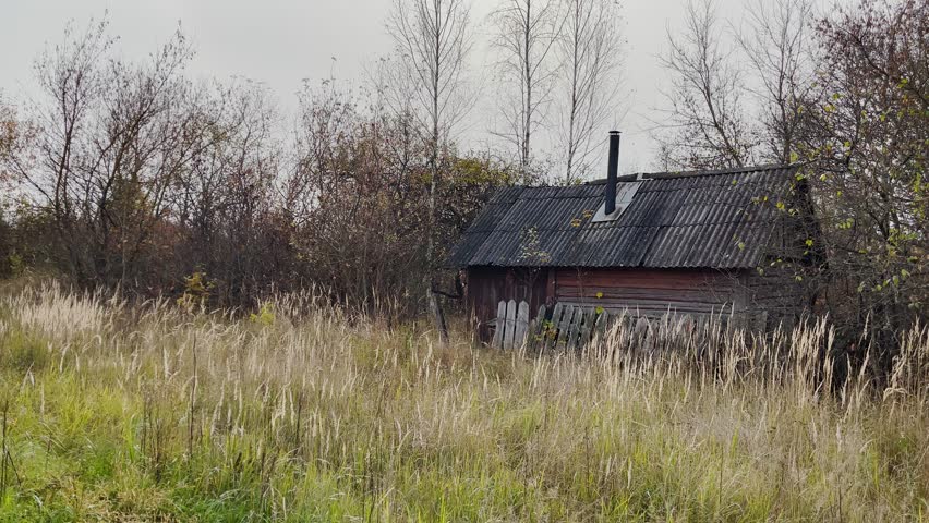 Abandoned house in a field, abandoned village