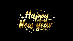 Happy New Year Handwritten Animated Text in Gold Color with Particles. Great for ceremonies, greetings, celebrations, banners and Flyer. Animated Happy New Year 2026 - Powered by Shutterstock - Get 15% off with code: PIKWIZARD15