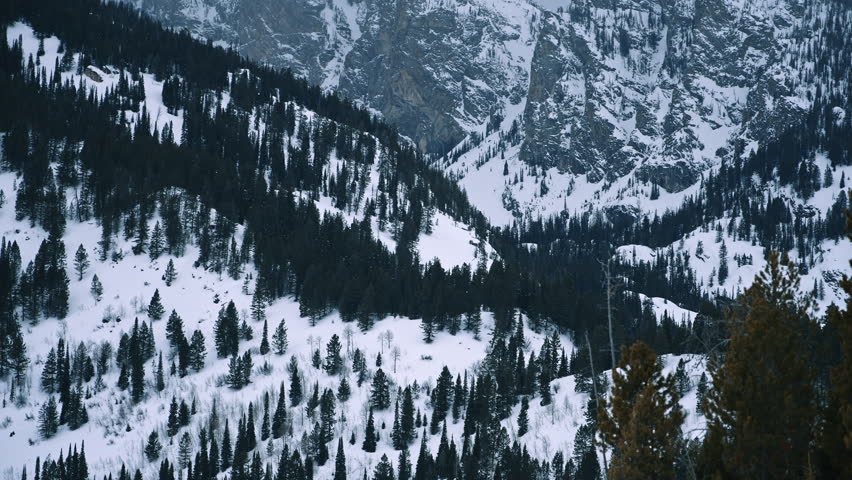 Snow Covered Peaks Grand Teton Wyoming Winter