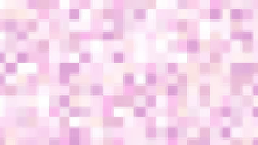 Pink subtle smooth soft white pink background animation of square rectangle fractal mosaic low poly geometric shape color switching in abstract flow motion. Loop animation