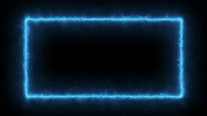 Electric Blue Neon Frame A Modern Digital Border