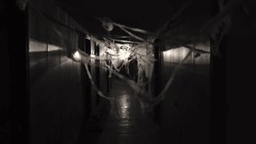 POV man with a flashlight in dark hallway with cobwebs in an old house at night. - Powered by Shutterstock - Get 15% off with code: PIKWIZARD15
